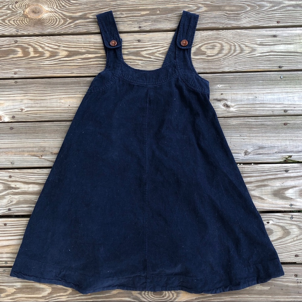 SOLD Vintage Navy Corduroy Babydoll Dress - Picture 1 of 7